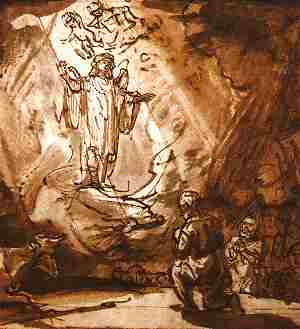 rembrandt-angel-shepherds300x329